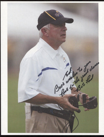 Bob Ford Signed 8.5 x 11 Photo College NCAA Football Coach Autographed