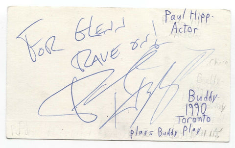 Paul Hipp Signed 3x5 Index Card Autographed Signature Actor Filmmaker