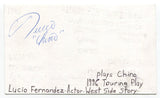 Lucio Fernandez Signed 3x5 Index Card Autographed Actor West Side Story