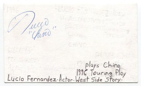 Lucio Fernandez Signed 3x5 Index Card Autographed Actor West Side Story