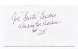 Joe Scudero Signed 3x5 Index Card Autographed NFL Football Washington Redskins