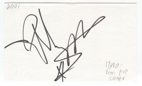 Myra Signed 3x5 Index Card Autographed Signature Singer