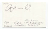 Glyn Maxwell Signed 3x5 Index Card Autographed Signature Author Writer Poet
