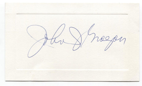John J Grogan Signed Card Autographed Signature Author 