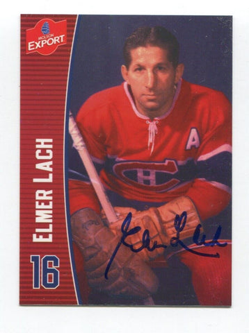 Molson Export Elmer Lach Signed Card Hockey NHL AUTO #16 Montreal Canadians