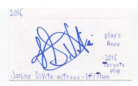 Janine DaVita Signed 3x5 Index Card Autographed Actress The Deuce Boychoir