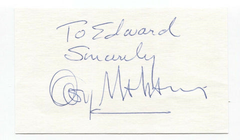 George Maharis Signed 3x5 Index Card Autographed Signature Actor
