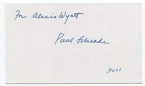 Paul Schrade Signed 3x5 Index Card Autograph RFK Assassination Related