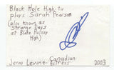 Jenny Levine Cooper Signed 3x5 Index Card Autographed Signature Actress