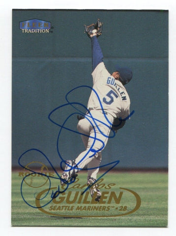 1998 Fleer Tradition Carlos Guillen Signed Card MLB Baseball Autographed #U40