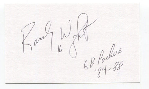 Randy Wright Signed 3x5 Index Card Autographed Football NFL Green Bay Packers