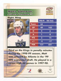 1999 Pacific Paramount Matt Johnson Signed Card Hockey NHL Autograph AUTO #12