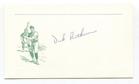 Dick Ruthven Signed Card Autographed MLB Baseball Roger Harris Collection