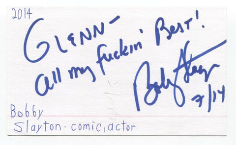 Bobby Slayton Signed 3x5 Index Card Autograph Signature Actor Comedian