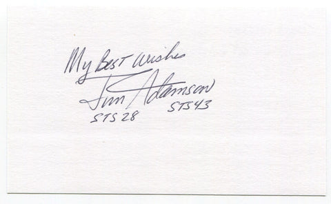 James "Jim" Adamson Signed 3x5 Index Card Autograph Signature NASA STS-28 STS-43