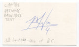 JD Jackson Signed 3x5 Index Card Autographed Basketball French Canada