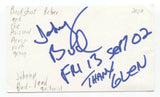 The Poisoned Aeros - Johnny "Bud" Timmins Signed 3x5 Index Card Autographed Band