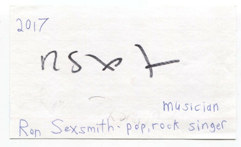 Rob Sexsmith Signed 3x5 Index Card Autographed Signature Musician Singer