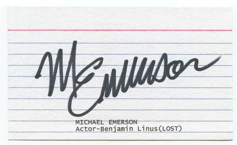 Michael Emerson Signed 3x5 Index Card Autographed Signature Actor Lost