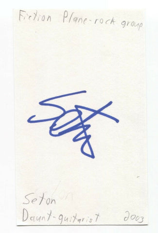 Fiction Plane - Seton Daunt Signed 3x5 Index Card Autographed Signature