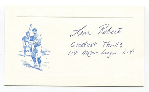 Leon Robert Signed Card Autograph Baseball MLB Roger Harris Collection