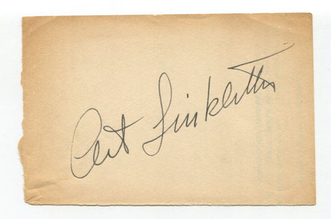 Art Linkletter Signed Cut Autographed TV Actor Host House Party