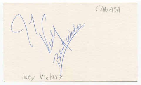 Joey Vickery Signed 3x5 Index Card Autographed Basketball Canada