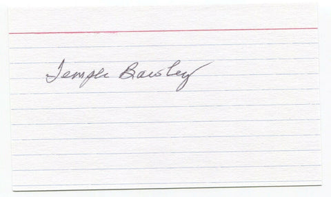 Temple F. Bowley Signed 3x5 Index Card Autographed JFK Assassination Related