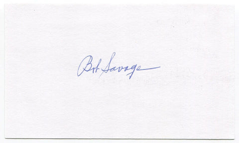 Bob Savage Signed 3x5 Index Card Baseball Autographed Signature Philadelphia 