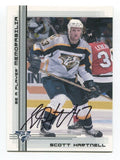 2001 Be A Player Scott Hartnell Signed Card Hockey NHL Autograph AUTO #452