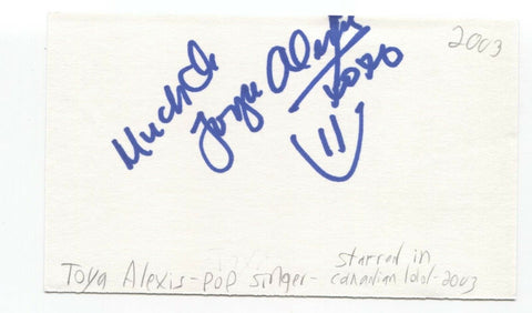 Toya Alexis Signed 3x5 Index Card Autographed Signature Musician Singer