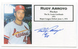 Rudy Arroyo Signed 3x5 Index Card Autographed Signature St. Louis Cardinals MLB