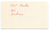 Mel Harder Signed 3x5 Index Card Autographed MLB Baseball Cleveland Indians
