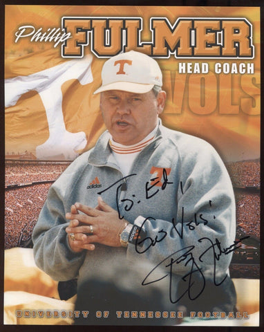 Phillip Fulmer Signed 8x10 Photo College NCAA Football Coach Autograph Tennessee