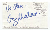 Greg Malone Signed 3x5 Index Card Autographed Signature Actor Comedian