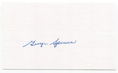 George Spencer Signed 3x5 Index Card Autographed Baseball New York Giants