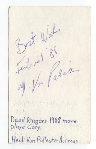Heidi von Palleske Signed 3x5 Index Card Autographed Actress Dead Ringers Red
