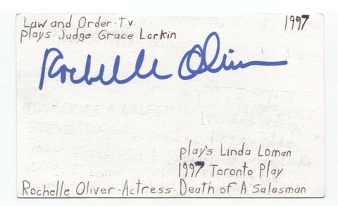 Rochelle Oliver Signed 3x5 Index Card Autographed Signature Actress Law & Order