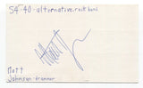 54-40 - Matt Johnson Signed 3x5 Index Card Autographed Signature Band Drummer