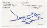 Perkins - Jerome Boisvert Signed 3x5 Index Card Autographed Signature Band