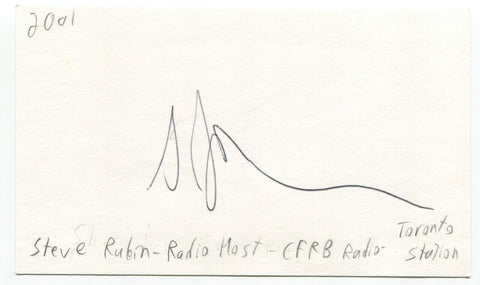 Steve Rubin Signed 3x5 Index Card Autographed Canadian Radio Host