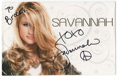 Savannah Outen Signed Promo Photo Autographed Signature Singer Vocalist