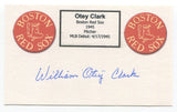 William "Otey" Clark Signed 3x5 Index Card Autographed Baseball Boston Red Sox