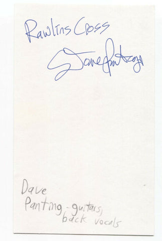 Rawlins Cross - Dave Panting Signed 3x5 Index Card Autographed Signature Band