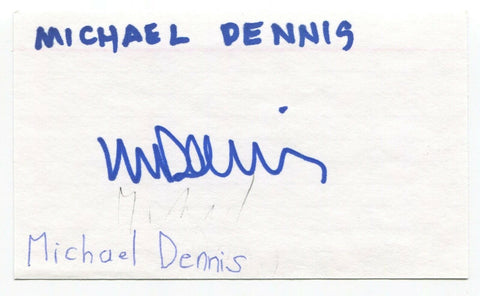 Michael Dennis Signed 3x5 Index Card Autographed Canadian Author Writer