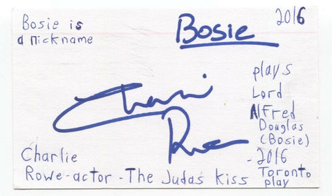 Charlie Rowe Signed 3x5 Index Card Autographed Signature The Golden Compass