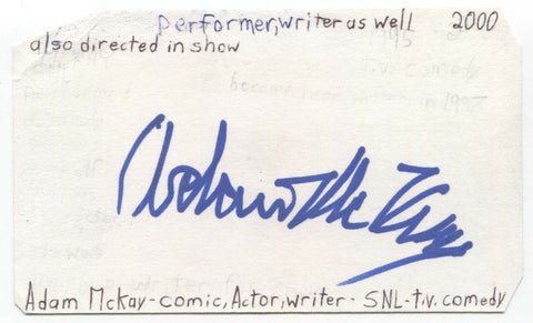 Adam McKay Signed 3x5 Index Card Autographed Signature Director Anchorman