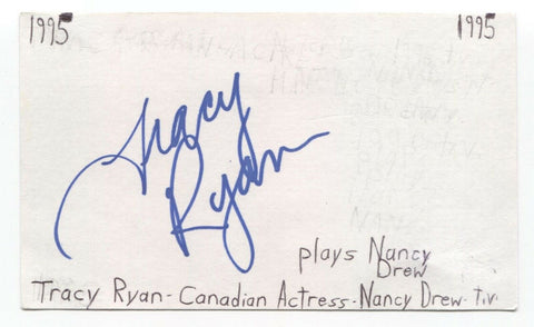 Tracy Ryan Signed 3x5 Index Card Autographed Signature Actress