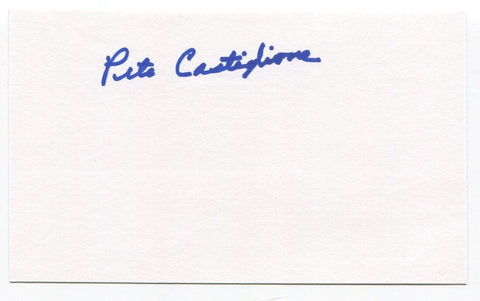 Pete Castiglione Signed 3x5 Index Card Autographed 1947 Pittsburgh Pirates MLB