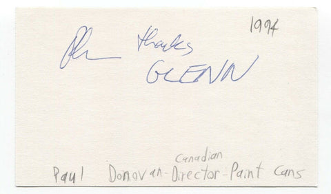 Paul Donovan Signed 3x5 Index Card Autographed Signature Director Writer LEXX